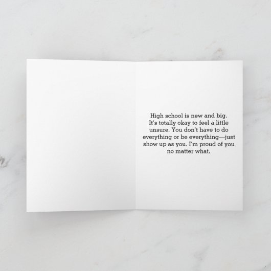 Happy First Day of HIgh School with Name カード (内部)