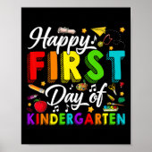 Happy First Day Of Kindergarten Back To School Boy ポスター (正面)