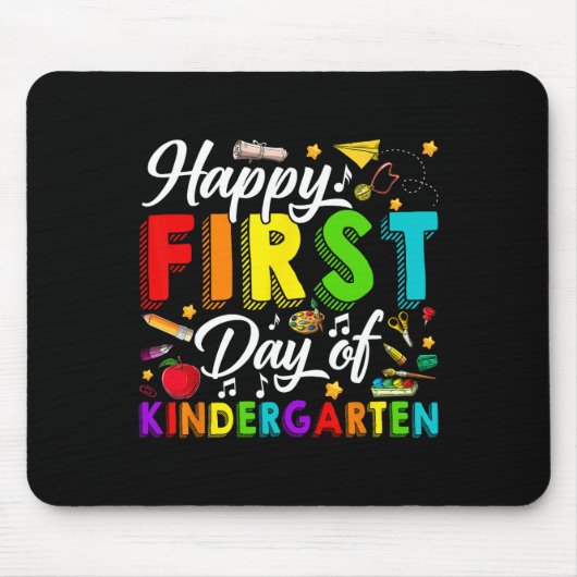 Happy First Day Of Kindergarten Back To School Boy マウスパッド (正面)