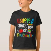Happy First Day Of Kindergarten Back To School Tea Tシャツ (正面)