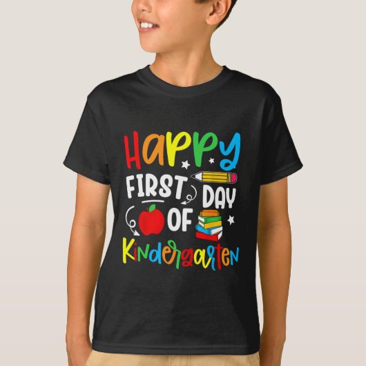 Happy First Day Of Kindergarten Back To School Tea Tシャツ (正面)