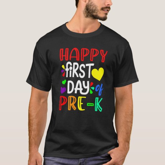 Happy First Day Of Pre K Cute Back To School Tシャツ (正面)