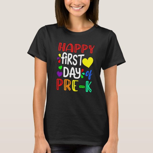 Happy First Day Of Pre K Cute Back To School Tシャツ (正面)
