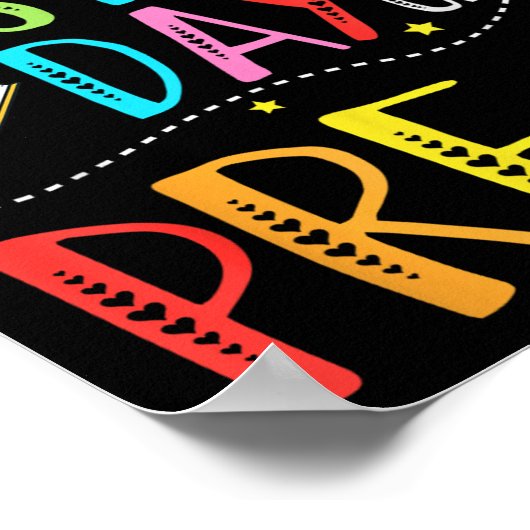 Happy First Day Of Pre-k Teacher Student Kids Back ポスター (角)