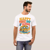 Happy First Day of School バス Tシャツ (正面フル)