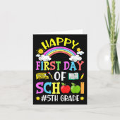 Happy First Day Of School 5th Grade Cute Back To S カード (正面)