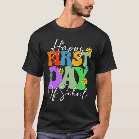 Happy First Day Of School Back To School Floral Gr Tシャツ (正面)