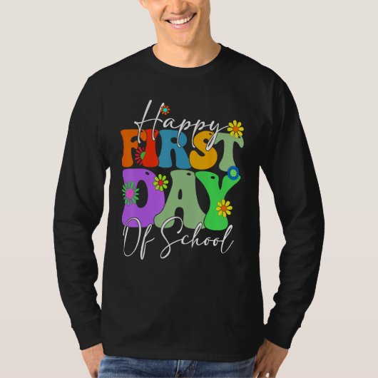 Happy First Day Of School Back To School Floral Gr Tシャツ (正面)