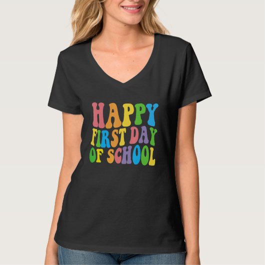 Happy First Day Of School Back To School Girls Boy Tシャツ (正面)