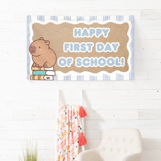 Happy First Day of School Banner Pre=K Capybara 横断幕 (インサイチュ)