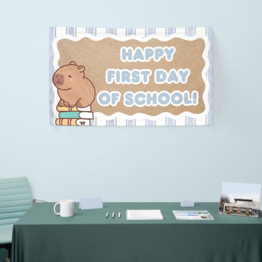 Happy First Day of School Banner Pre=K Capybara 横断幕 (トレードショー)