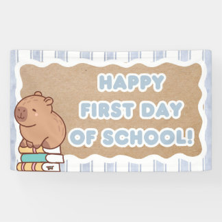 Happy First Day of School Banner Pre=K Capybara  横断幕