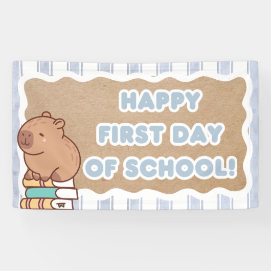 Happy First Day of School Banner Pre=K Capybara  横断幕 (横)