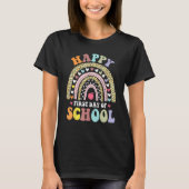Happy First Day Of School Rainbow Leopard Teacher  Tシャツ (正面)