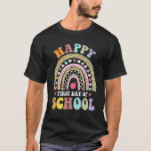Happy First Day Of School Rainbow Leopard Teacher  Tシャツ (正面)