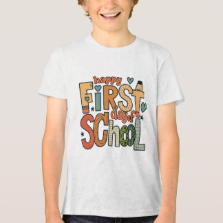 Happy first day of school retro png|boy preschool トライブレンドTシャツ
