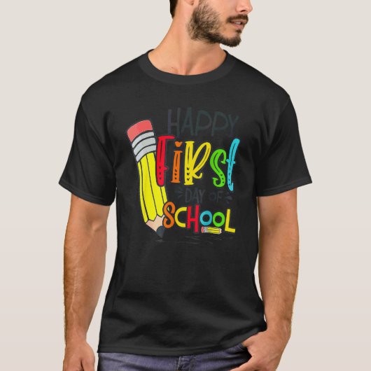 Happy First Day Of School Teacher And Student Back Tシャツ (正面)