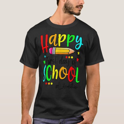 Happy First Day Of School Teacher Back To School B Tシャツ (正面)