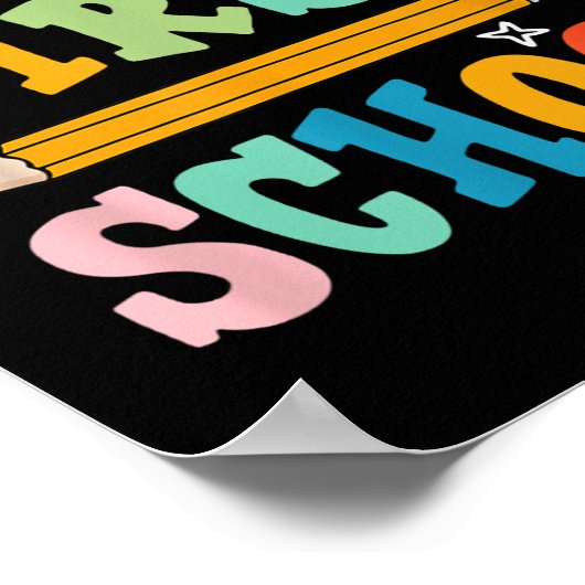 Happy First Day Of School Teacher Student Kid Back ポスター (角)