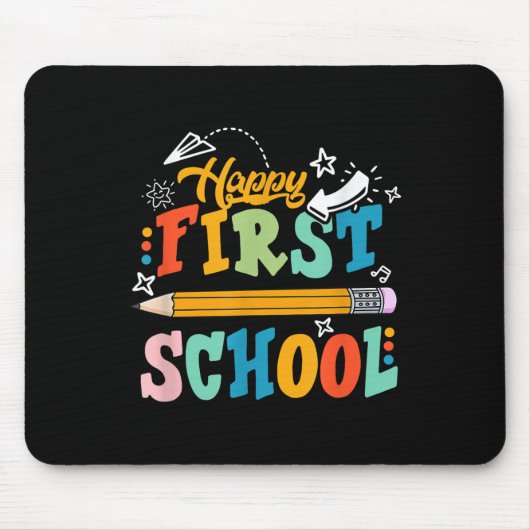 Happy First Day Of School Teacher Student Kid Back マウスパッド (正面)
