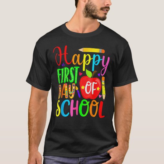 Happy First Day Of School Welcome Back To School F Tシャツ (正面)