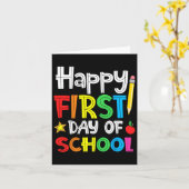 Happy First Day Of School Welcome Byck To School  カード (黄色い花)