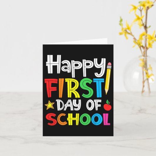 Happy First Day Of School Welcome Byck To School  カード (黄色い花)