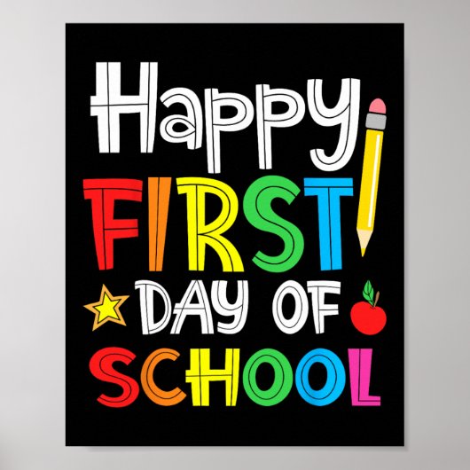 Happy First Day Of School Welcome Byck To School  ポスター (正面)
