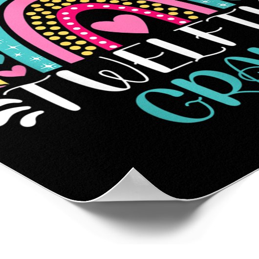 Happy First Day Of Twelfth Grade 12th Grade Back T ポスター (角)