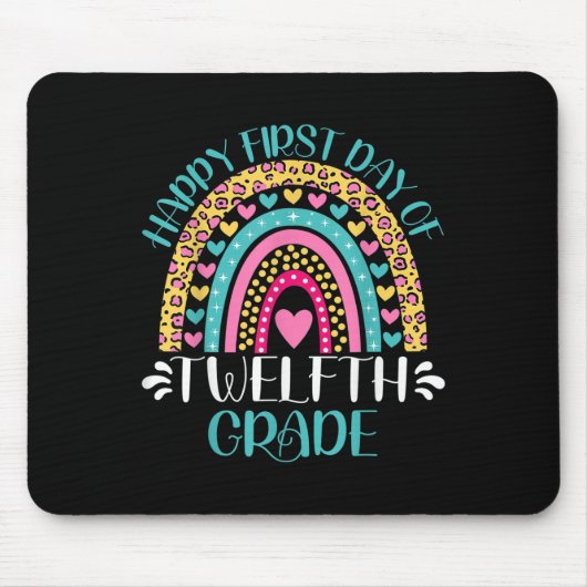 Happy First Day Of Twelfth Grade 12th Grade Back T マウスパッド (正面)