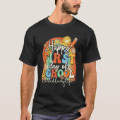 Happy First Day School Lunch Lady Life Groovy Back Tシャツ (正面)