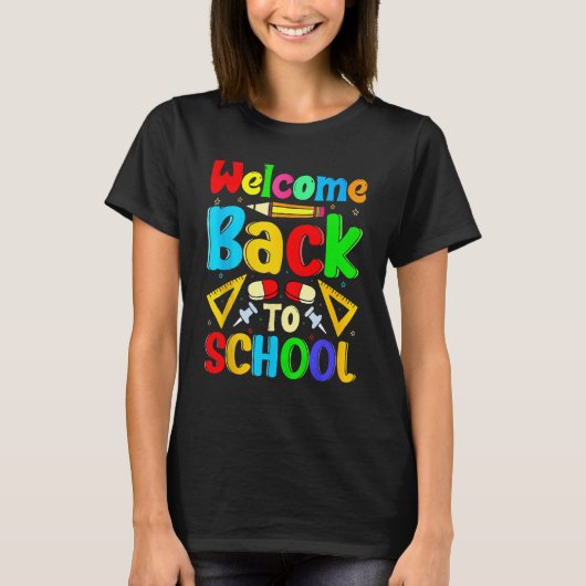 Happy First Day School Welcome Back To School Cute Tシャツ (正面)