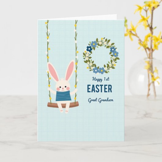 Happy First Easter Great Grandson Card カード (黄色い花)