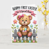 Happy First Easter Niece Card カード (黄色い花)