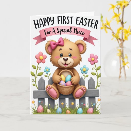 Happy First Easter Niece Card カード (黄色い花)