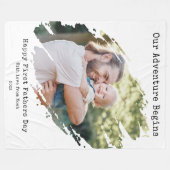 Happy First Fanteers Dayの写真パーソナライズされた フリースブランケット (正面(横))