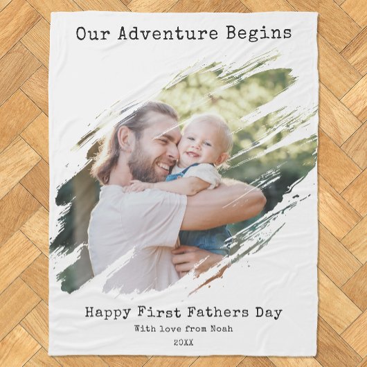 Happy First Fanteers Dayの写真パーソナライズされた フリースブランケット