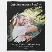 Happy First Fanteers Dayの写真パーソナライズされた フリースブランケット (正面)