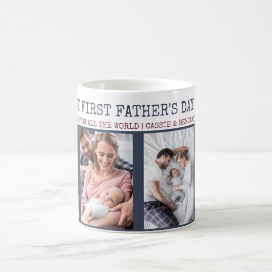 Happy First Fanteers Day 4パーソナライズされた写真 コーヒーマグカップ (中央)