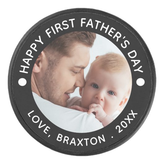 Happy First Faters Day写真あなたの色 アイスホッケーパック (正面)