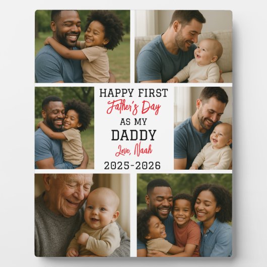 Happy First Father Day Photo Collage フォトプラーク (正面)