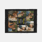 Happy First Father Day Photo Collage フリースブランケット (正面(横))