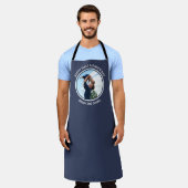 Happy First Father's Dayの写真とカスタム文字 エプロン (着用した状態)