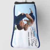 Happy First Father's Dayの写真とカスタム文字 ゴルフヘッドカバー (回転90)