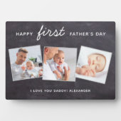 Happy First Father's Dayカスタム 3 Photo New Dad フォトプラーク (正面)