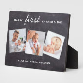 Happy First Father's Dayカスタム 3 Photo New Dad フォトプラーク (側面)