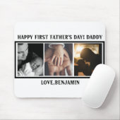 Happy First Father's Dayタイポグラフィカスタム写真 マウスパッド (マウス)