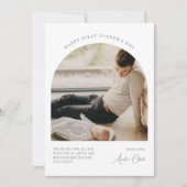 Happy First Father's Dayフォトカードモダン 招待状 (正面)