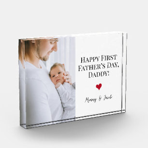 Happy First Father's dayフォトハート フォトブロック