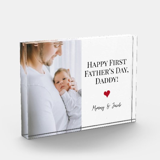 Happy First Father's dayフォトハート フォトブロック (左)